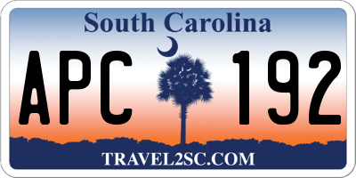 SC license plate APC192