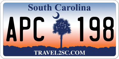 SC license plate APC198