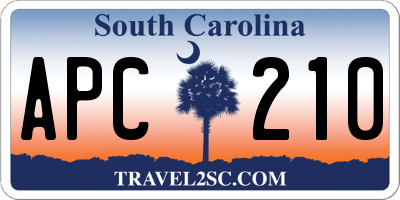 SC license plate APC210
