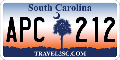 SC license plate APC212