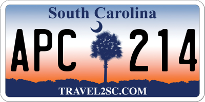 SC license plate APC214