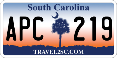 SC license plate APC219