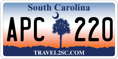 SC license plate APC220