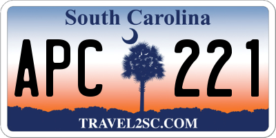 SC license plate APC221