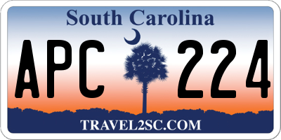 SC license plate APC224