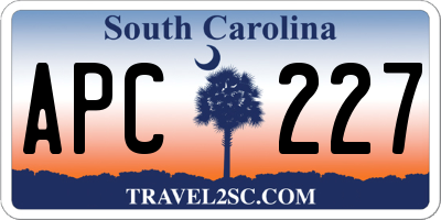 SC license plate APC227