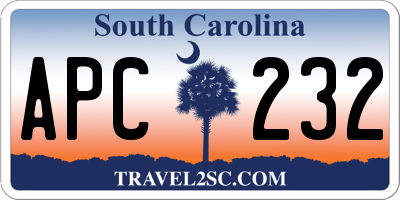 SC license plate APC232