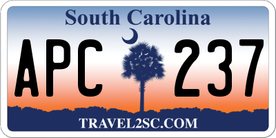 SC license plate APC237