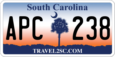 SC license plate APC238