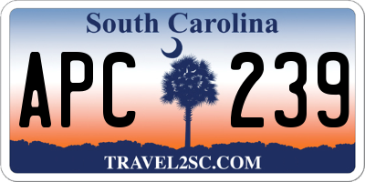 SC license plate APC239
