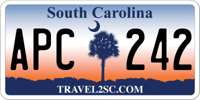 SC license plate APC242