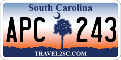 SC license plate APC243