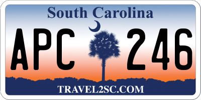 SC license plate APC246