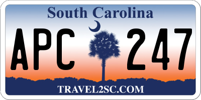 SC license plate APC247