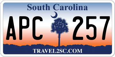 SC license plate APC257