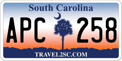 SC license plate APC258