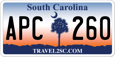 SC license plate APC260