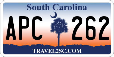SC license plate APC262