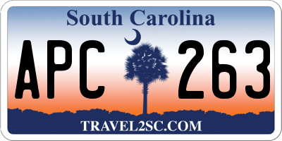 SC license plate APC263