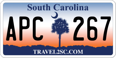 SC license plate APC267