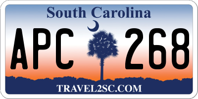SC license plate APC268