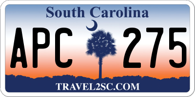 SC license plate APC275