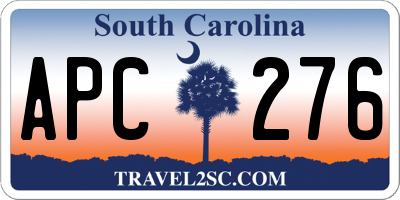 SC license plate APC276