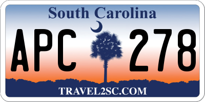 SC license plate APC278
