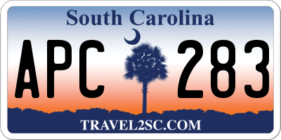 SC license plate APC283