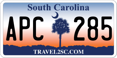SC license plate APC285