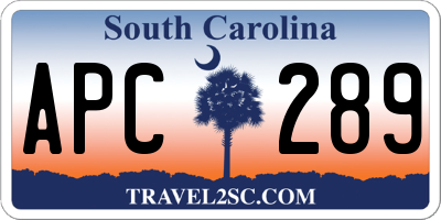 SC license plate APC289