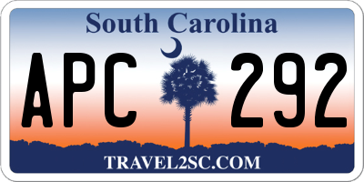 SC license plate APC292