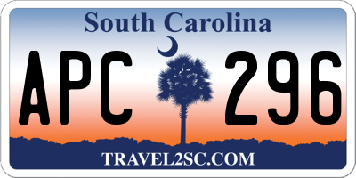 SC license plate APC296