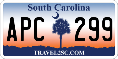 SC license plate APC299