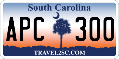 SC license plate APC300