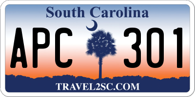 SC license plate APC301