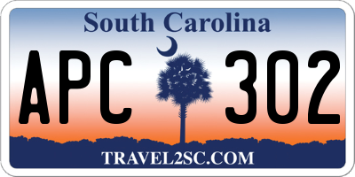 SC license plate APC302