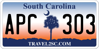 SC license plate APC303
