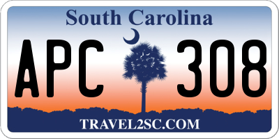 SC license plate APC308