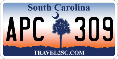 SC license plate APC309