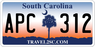SC license plate APC312