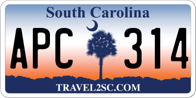 SC license plate APC314
