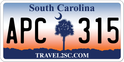 SC license plate APC315