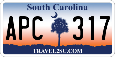 SC license plate APC317