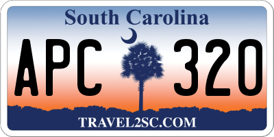 SC license plate APC320