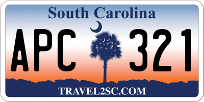SC license plate APC321