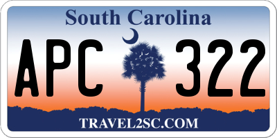 SC license plate APC322