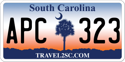 SC license plate APC323