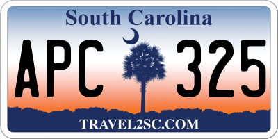 SC license plate APC325