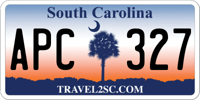 SC license plate APC327